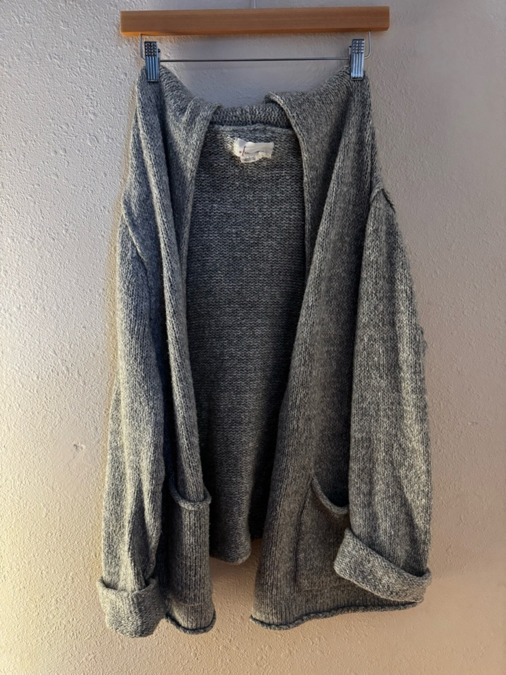 Good Quality S Anthropologie Gray Open-Front Knit Cardigan